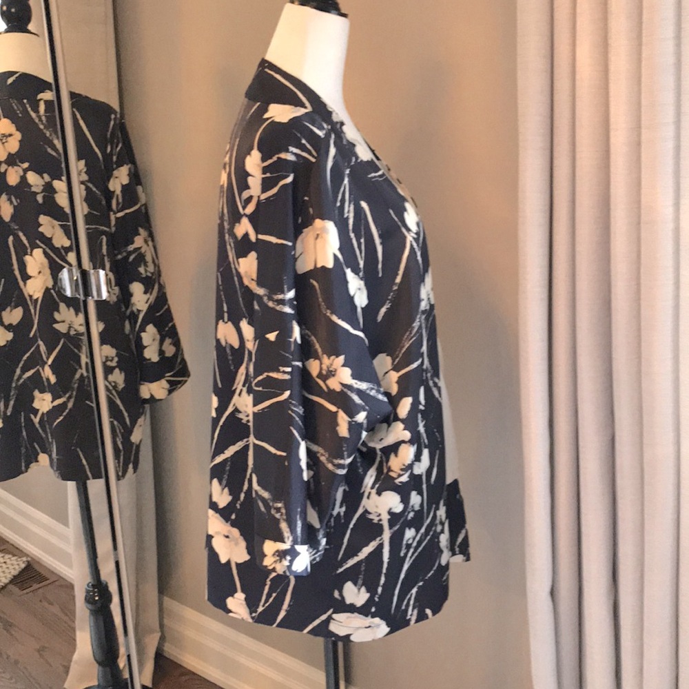 🌸Floral Satin Print Jacket - Picture 11 of 12